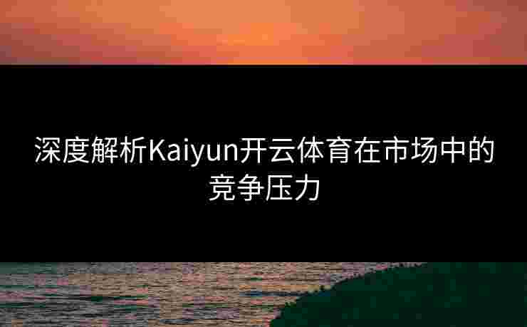 深度解析Kaiyun开云体育在市场中的竞争压力